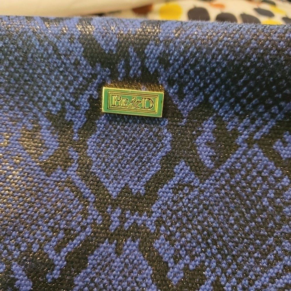 NWT BE&D Blue & Black Python Print Fold-over Zip … - image 12